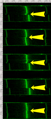 spectrogram of multiple GnuPG RSA decryptions
