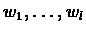 $w_{1},\ldots,w_{l}$