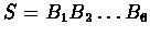 $S=B_1B_2\ldots
B_6$