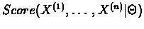 $Score(X^{(1)},\ldots, X^{(n)} \vert \Theta)$