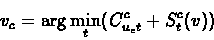 \begin{displaymath}v_c = \arg\min_t(C^c_{u_ct} + S^c_t(v)) \end{displaymath}