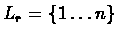$L_r =
\{1 \ldots n\}$
