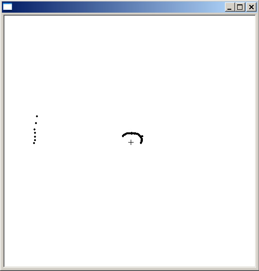 A screenshot of the radar screen on the computer